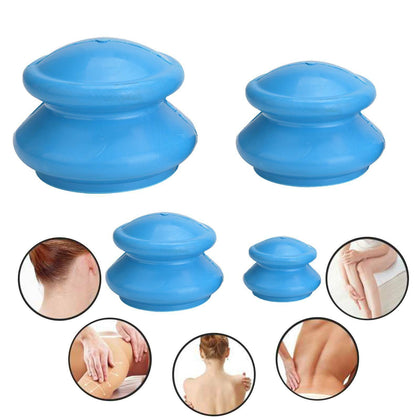 Pack of4 Chinese Acupuncture Rubber Cupping Vacuum Massage Cellulite Therapyhot
