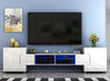 Modern Large 230cm TV Unit Stand Cabinet High Gloss Doors Shelves FREE RGB LED