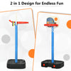 Kids Basketball Hoop Stand 2 in 1 Toddler Basketball Set W/ Ring Toss Adjustable