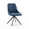 LUNA MODERN FABRIC DINING CHAIR PADDED SEAT w ARMS METAL LEG KITCHEN SET 6