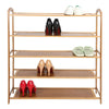 5‑Layer Home Shoe Rack 20 Pairs Storage Organiser Shelf Bamboo w/ Foot Pads