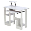 Wooden White Computer Desk Laptop PC Table Shelves Small Corner Workstation