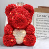 Wedding Foam Rose Flower Bear LED Light Up Floral Teddy with Box Valentine Gift