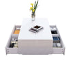 RGB LED Coffee Table High Gloss 4 Drawers & Storage Shelf Living Room Furniture