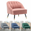 Scallop Back Armchair with Button Tufted Lounge Chair Living Bedroom Sofa Stool