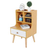 Bedside Tables Nightstand Cabinet with 1 Drawer & Bookshelf Storage Unit Bedroom