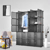 Mondeer 20 Cubes Plastic DIY Wardrobe Cupboard Organizer Clothes Closet Grey