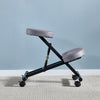 Kneeling Posture Chair Grey Stool Ergonomic Seat Leather w/ Wheels