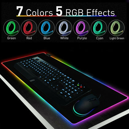 Large RGB Colorful LED Lighting Gaming Mouse Pad Mat 800*300mm for PC Laptop UK