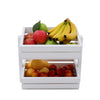 Wooden Vegetable Fruit Basket Stacking Container Slatted Veg Storage Rack Holder