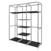 Mondeer Grey/Black Canvas Wardrobe Storage Organiser Hanging Rail Fabric