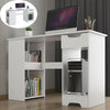Computer Desk Office WhiteTable Workstation Study PC Furniture Drawer Bookcase H