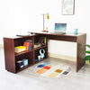 Computer Desk With Shelves L-shaped Corner PC Table Home Office Workstation