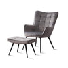 Vera Linen / Velvet Occasional Lounge Living Room Accent Chair Armchair Metal L