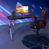 Gaming Desk Computer Table with LED Light Cup Holder Headphone Hook Home Office