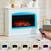 34 Inch Electric Fireplace Heater White MDF Fire Suite with Remote Control 1800W