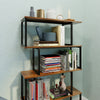 Mondeer 4 Tier S Shape Bookcase Bookshelf Storage Rack Metal Frame Display Stand