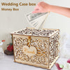 Wedding Card Box with Lock Wooden Gift Box Money Box Baby Shower Birthday Decor