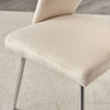 Velvet Dining Chairs Set of 2 Upholstered Seat Accent Chair Kitchen Chairs Beige