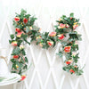16Heads Artificial Faux Silk Flower Rose Leaf Garland Vine Home Party Decor 7Ft