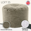 Round Bean Bag Foot Rest Stool Pouffe Living Room Beanbag Ottoman Footstools