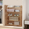 3/4/5 Tier Natural Wooden Bamboo Shoe Rack Organiser Stand Unit Storage Shelf
