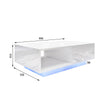 White High Gloss Coffee Table With Storage Drawers RGB LED Modern Living Room UK