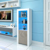 Modern 160cm Tall Display Cabinet Cupboard Sideboard Unit RGB LED Living Room