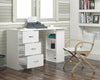 Modern Study Computer Desk 3 Shelf 3 Drawers White