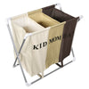 Clothes Basket Wash Hamper Bin Aluminium Folding Grids Dirty Storage Bag Laundry