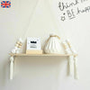 Wall Hanging Wooden Shelf Rope Swing Shelves Storage Baby Kids Bedroom Decor UK