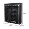 Mondeer Grey/Black Canvas Wardrobe Storage Organiser Hanging Rail Fabric