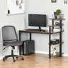 Compact Computer Desk Writing Table Modern Home Office w/ Shelf, Black