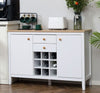 White Sideboard Wine Rack Storage Cabinet Pantry Cupboard Buffet Kitchen Server