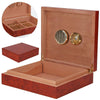 Cedar Wood Wooden Lined Cigar Humidor Humidifier Hygrometer Case Box Brown NEW
