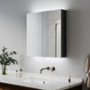 LED Bathroom Mirror Cabinet Black with Shaver Socket Illuminated Lights 630x650