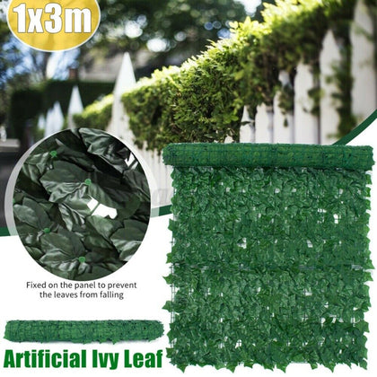 Artificial Screening Ivy Leaf Hedge Panels On Roll Privacy Garden Fence 1m x 3m