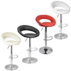 PU Leather Breakfast Bar Stool Swivel Kitchen Chrome Metal Base with Gas Lift
