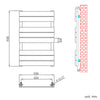 Bathroom Towel Rail Radiator Designer Flat Panel Chrome Heated Warmer Rad