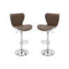 2pcs Bar Stools Faux Leather Kitchen Breakfast Barstools Dark Brown Lift Swivel