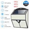 Super 436 LED Solar Powered Lights Outdoor Wall Security Bright Garden PIR Lamp