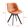 2× brown Faux Leather Dining Chairs Padded Seat & Metal Legs Corner Chairs Room