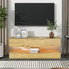 Wall Mount Floating TV Unit Cabinet Stand With LED Lights TV Entertainment Wood