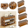 Hallway Shoe Storage Rack Cushion Padded Bench Bamboo Wood Entryway Organizer