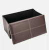 Ottoman storage box Faux Leather Pouffe Double size Chocolate Brown