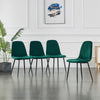 Set of 2/4/6 Velvet Dining Chairs Padded Seat Metal Legs Kitchen Home Office UK
