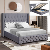 Ottoman Bed Small Double King Size Storage Gas Lift Up Velvet Bed Frame Bedroom