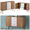 Modern Sideboard Cupboard with 3 Drawers 2 Doors,Storage Cabinet for hallway UK