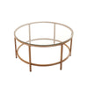 Round Coffee Table Satin Gold Clear Glass Top Finish / Metal End Side Tea Table