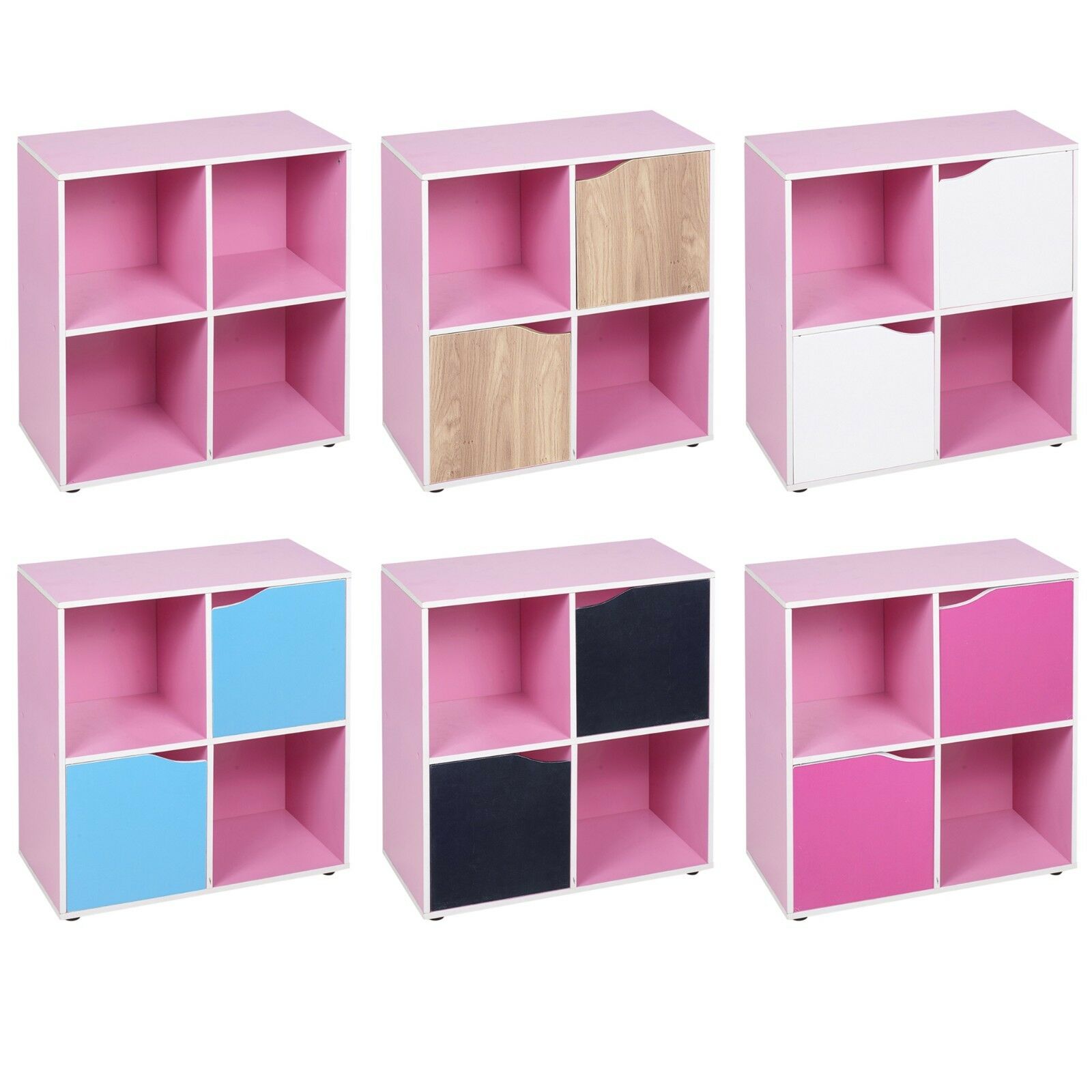4 6 9 Cube Wooden Bookcase Shelving Display Shelves Storage Unit Wood Shelf Door